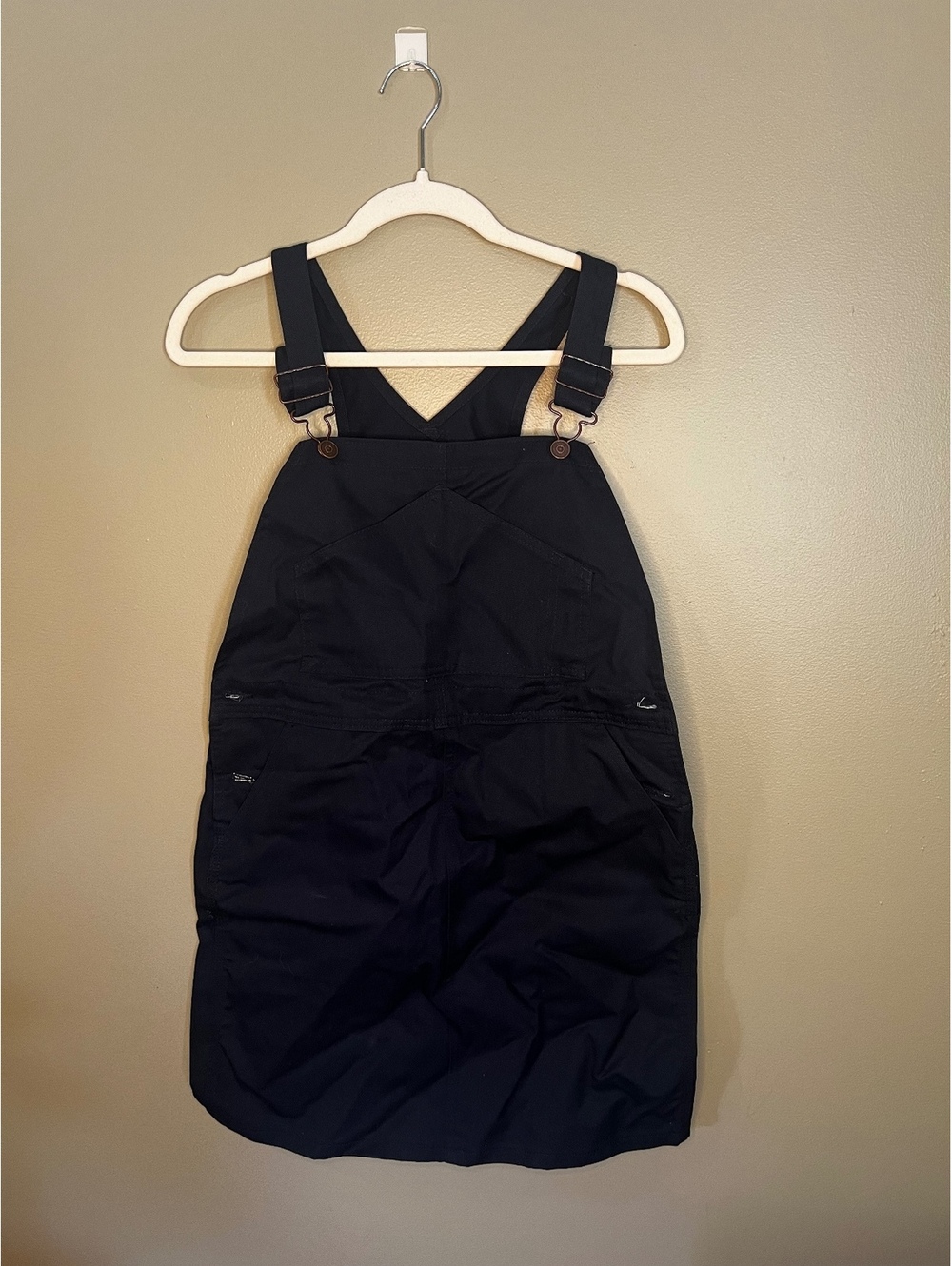 Dickie’s Navy Blue Canvas Overalls Sleeveless Utility Mini Dress